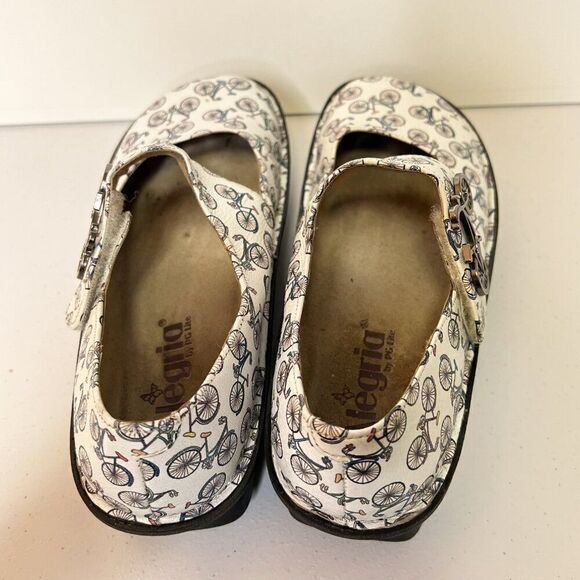 Alegria Paloma Bicycle Print Rocker Sole Mary Jane Shoes - Picture 6 of 8